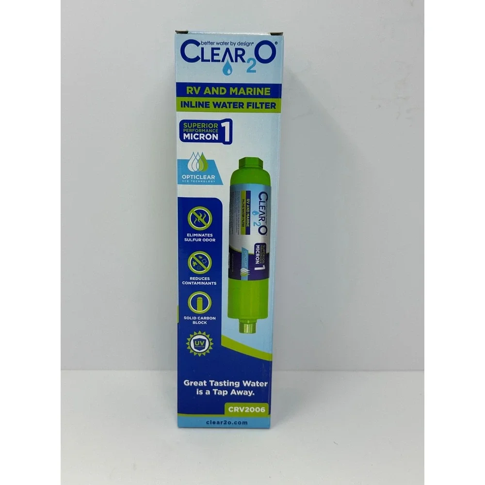 NEW! Clear2O CRV2006 RV and Marine Inline Water Filter X9